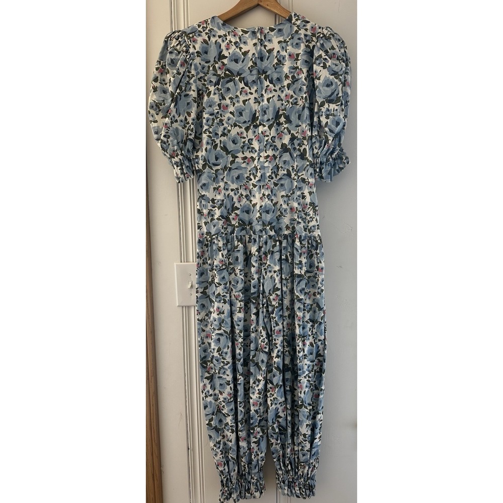 Vintage Deborah Laus Floral Jumpsuit‎ Cottagecore Puff Sleeve Prairie Romper USA - Picture 3 of 9